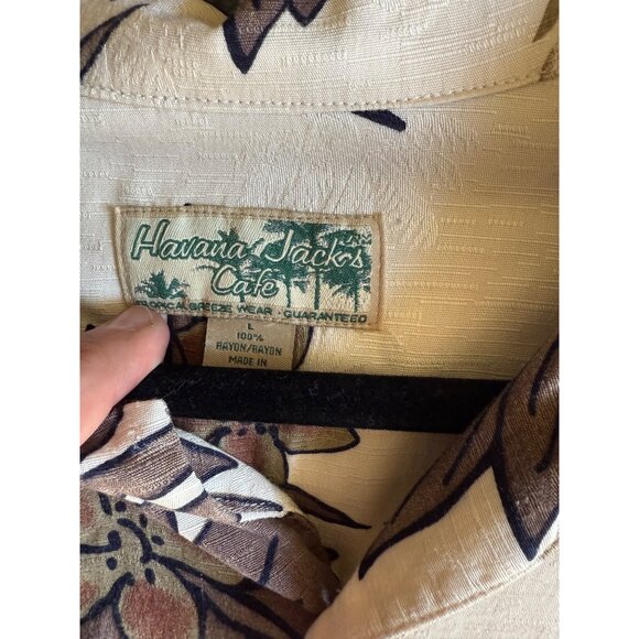 Vintage Havana Jacks Cafe Hawaiian Shirt Floral Pineapple Print 100% Cotton Mens - Picture 7 of 10